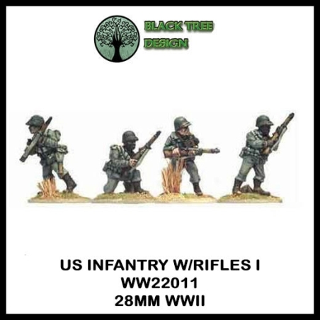 U.S. American Infantry w/Rifles I 28mm WWII BLACK TREE DESIGN