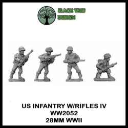U.S. American Infantry w/Rifles IV 28mm WWII BLACK TREE DESIGN