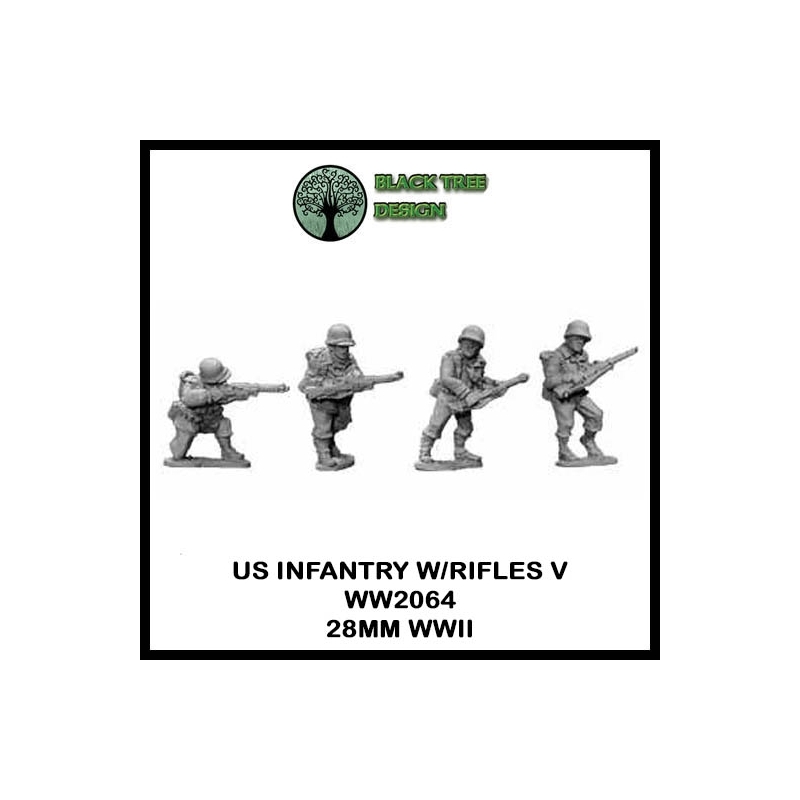 U.S. American Infantry w/Rifles V 28mm WWII BLACK TREE DESIGN