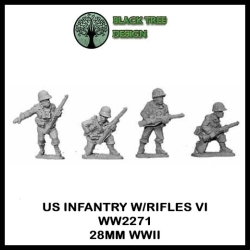 U.S. American Infantry w/Rifles VI 28mm WWII BLACK TREE DESIGN