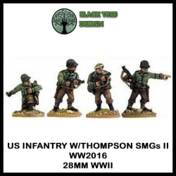 U.S. American Infantry w/ Thompson SMGs II 28mm WWII BLACK TREE DESIGN