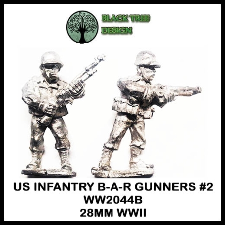 U.S. American Infantry B-A-R Gunners 2 28mm WWII BLACK TREE DESIGN