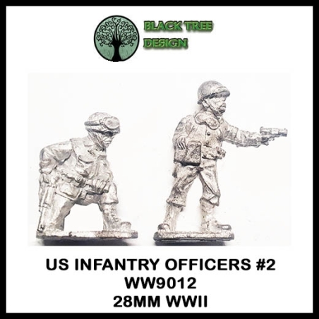 U.S. American Infantry Officers 2 28mm WWII BLACK TREE DESIGN