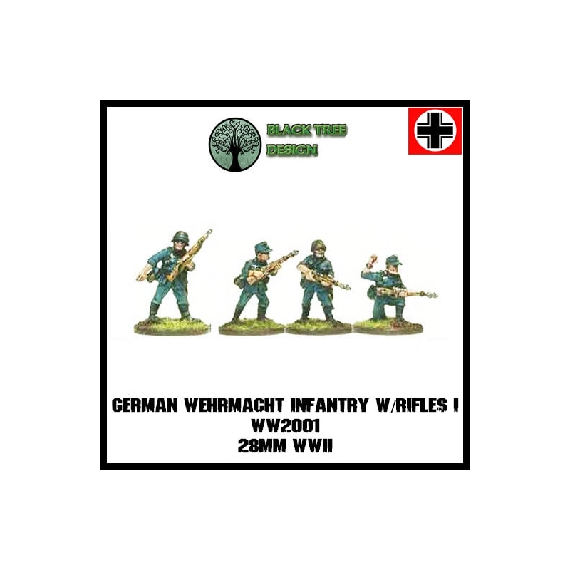 German Wehrmacht Infantry w/Rifles I 28mm WWII BLACK TREE DESIGN
