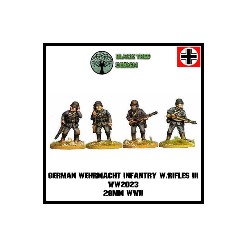 German Wehrmacht Infantry w/Rifles III 28mm WWII BLACK TREE DESIGN