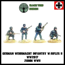German Wehrmacht Infantry w/Rifles II 28mm WWII BLACK TREE DESIGN