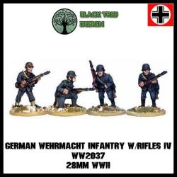 German Wehrmacht Infantry w/Rifles IV 28mm WWII BLACK TREE DESIGN