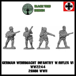 German Wehrmacht Infantry w/Rifles VI 28mm WWII BLACK TREE DESIGN