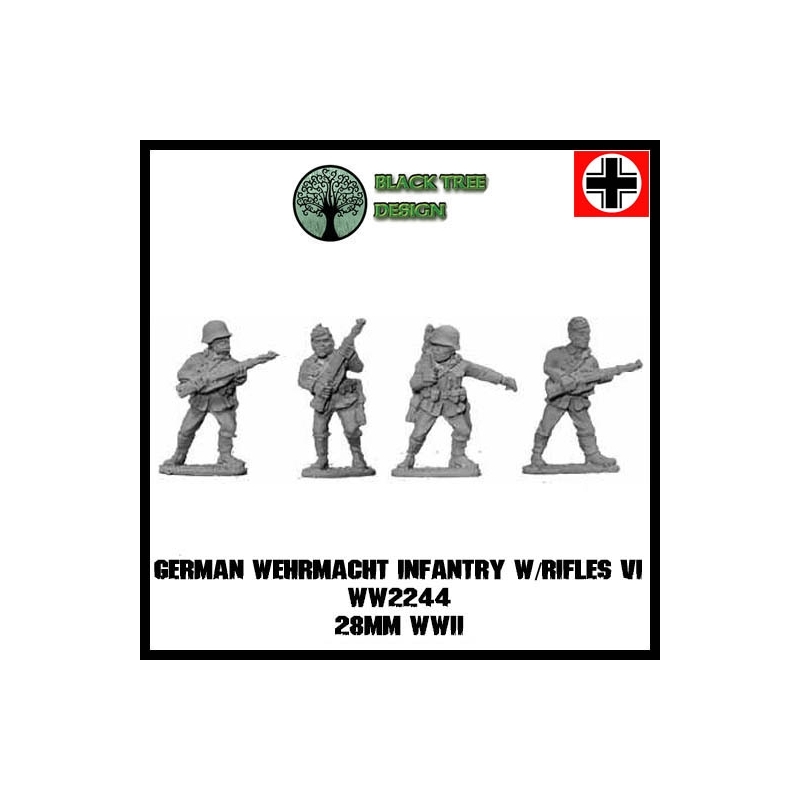 German Wehrmacht Infantry w/Rifles VI 28mm WWII BLACK TREE DESIGN