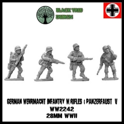 German Wehrmacht Infantry w/Rifles & Panzerfaust V 28mm WWII BLACK TREE DESIGN