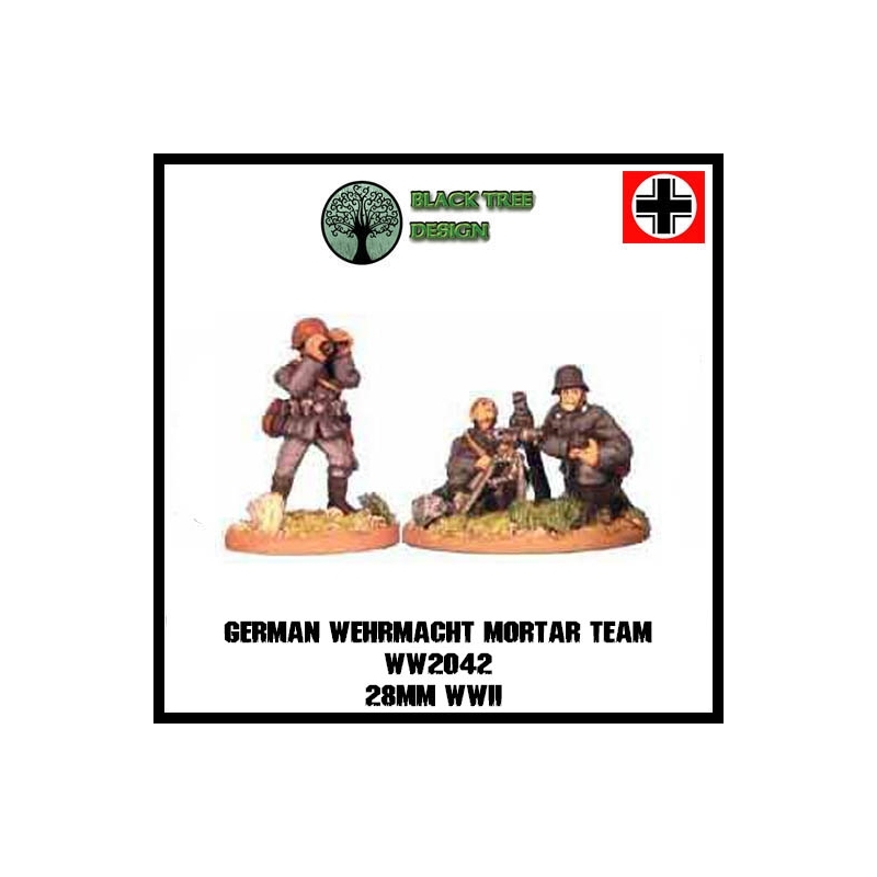 German Wehrmacht Mortar Team 28mm WWII BLACK TREE DESIGN