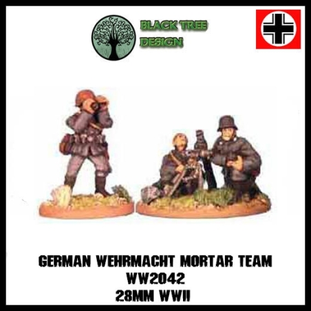 German Wehrmacht Mortar Team 28mm WWII BLACK TREE DESIGN