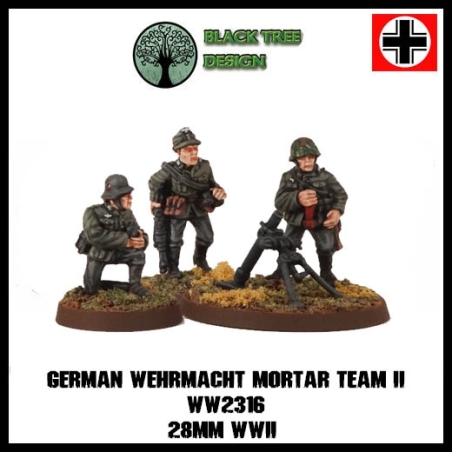 German Wehrmacht Mortar Team II 28mm WWII BLACK TREE DESIGN