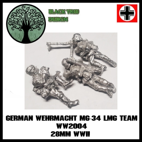 German Wehrmacht MG-34 team 28mm WWII BLACK TREE DESIGN