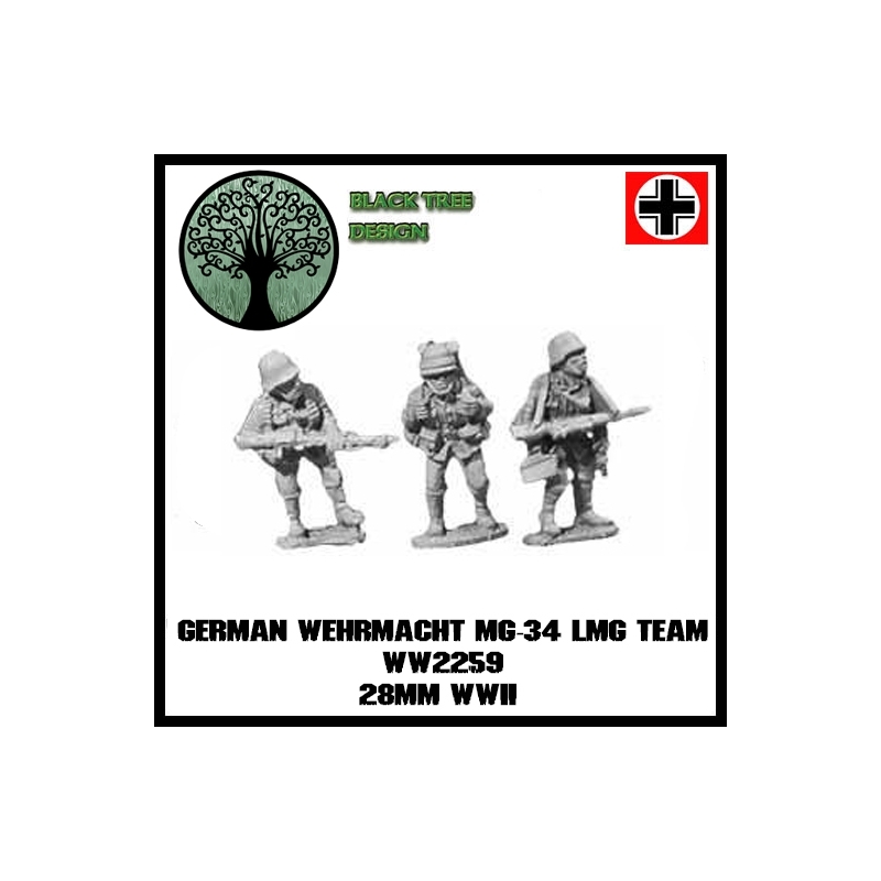German Wehrmacht MG-34 team (On the move) 28mm WWII BLACK TREE DESIGN