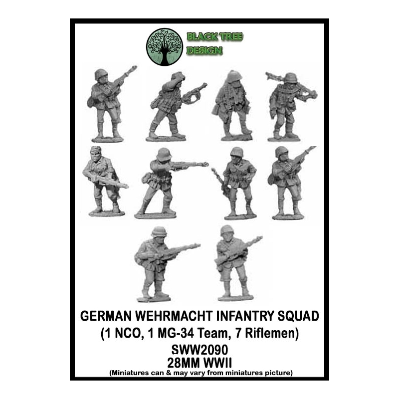 German Wehrmacht Squad (10) 28mm WWII BLACK TREE DESIGN
