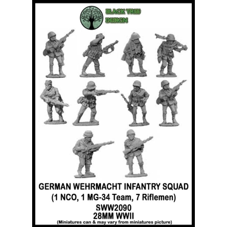 German Wehrmacht Squad (10) 28mm WWII BLACK TREE DESIGN