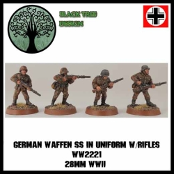 German Waffen SS in Uniform w/Rifles 28mm WWII BLACK TREE DESIGN