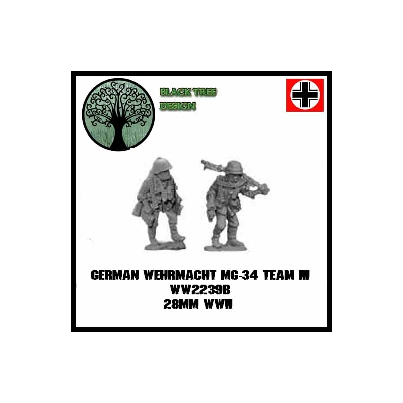 German Wehrmacht MG-34 team III 28mm WWII BLACK TREE DESIGN