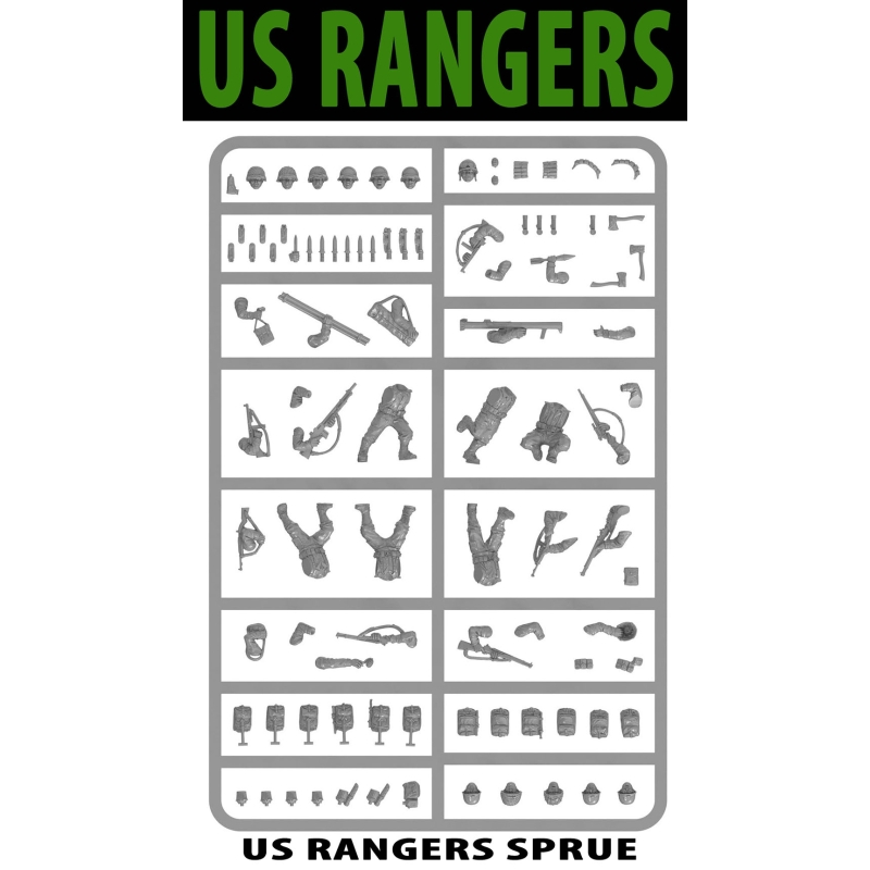 US Rangers Sprue (6) 28mm WWII WARLORD GAMES