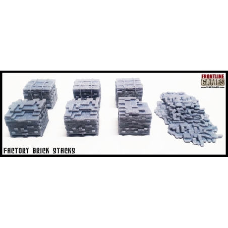 Factory Brick Stacks (7) 28mm WWII FRONTLINE GAMES