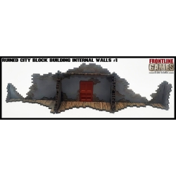 RUINED CITY BLOCK BUILDING INTERNAL WALLS 1 Pre painted Laser cut 28mm WWII FRONTLINE GAMES