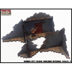 RUINED CITY BLOCK BUILDING INTERNAL WALLS 1 Pre painted Laser cut 28mm WWII FRONTLINE GAMES