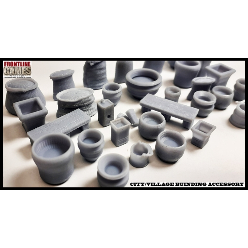 City/Village Building accessory set 28mm Terrain WWII FRONTLINE GAMES
