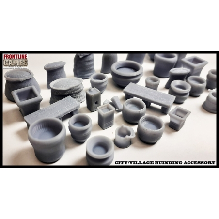 City/Village Building accessory set 28mm Terrain WWII FRONTLINE GAMES