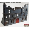 RUINED CITY BLOCK BUILDING 3 - FOUR  STORY Pre painted Laser cut 28mm WWII FRONTLINE GAMES