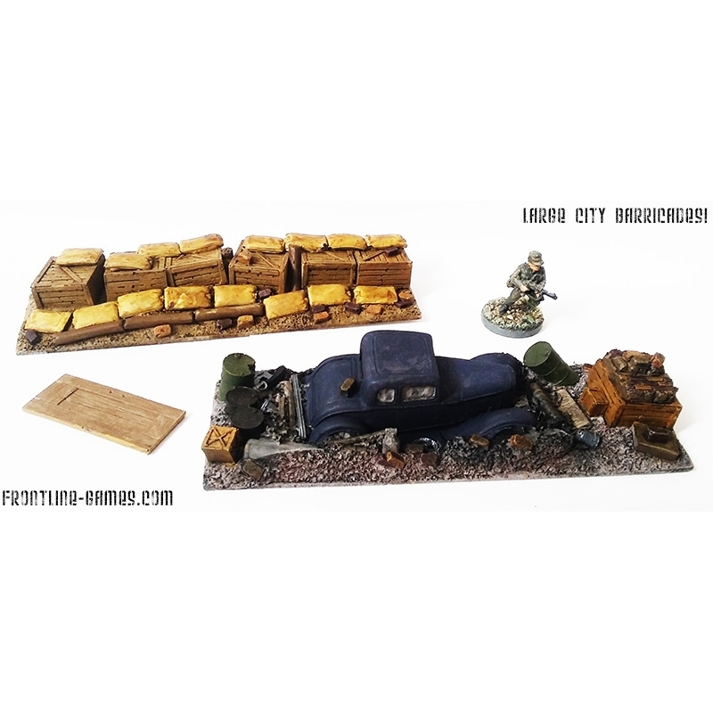 Large City Barricades (2) 28mm WWII Terrain FRONTLINE GAMES