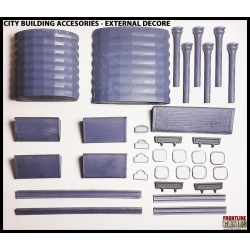 CITY BUILDING ACCESSORIES - EXTERNAL DECOR 28mm WWII FRONTLINE GAMES