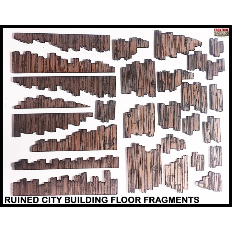 RUINED CITY BUILDING FLOOR FRAGMENTS 28mm WWII FRONTLOINE GAMES