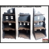 RUINED CITY BLOCK BUILDING 3 - FOUR STORY ALTERNATIVE WINDOWS Pre painted Laser cut 28mm WWII FRONTLINE GAMES
