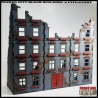 RUINED CITY BLOCK BUILDING 4 - FIVE STORY Pre painted Laser cut 28mm WWII FRONTLINE GAMES