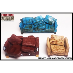 RUINED DAMAGED COUCHES 28mm WWII FRONTLINE GAMES