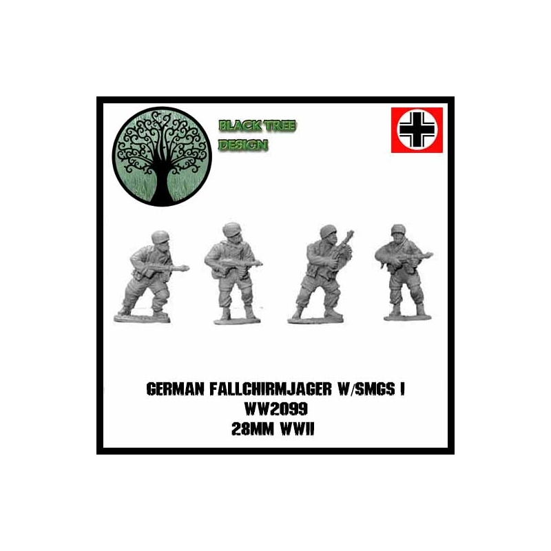 German Fallschirmjager w/SMG's I 28mm WWII BLACK TREE DESIGN