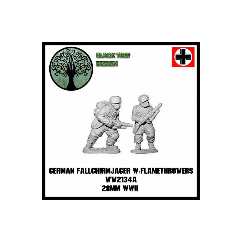 German Fallschirmjager w/Flamers A 28mm WWII BLACK TREE DESIGN