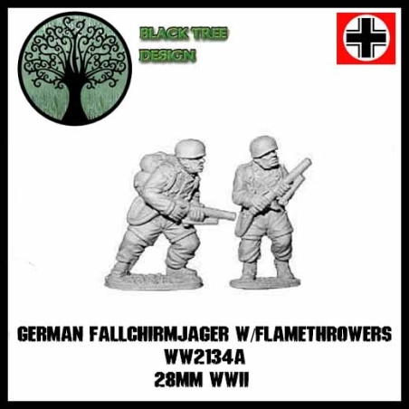 German Fallschirmjager w/Flamers A 28mm WWII BLACK TREE DESIGN