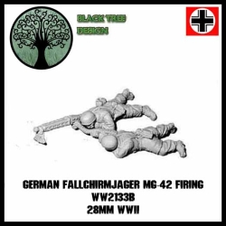 German Fallschirmjager MG42 Team Firing 28mm WWII BLACK TREE DESIGN