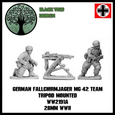 German Fallschirmjager MG42 Team (Tri-pod Mounted) A 28mm WWII BLACK TREE DESIGN