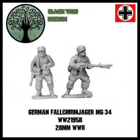 German Fallschirmjager MG-34 Team 28mm WWII BLACK TREE DESIGN