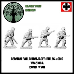 German Fallschirmjager w/Rifles & SMG 28mm WWII BLACK TREE DESIGN