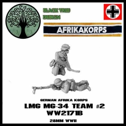 German Afrika Korps MG34 Team II 28mm WWII BLACK TREE