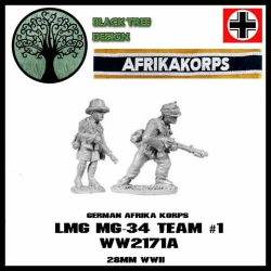 German Afrika Korps MG34 Team I 28mm WWII BLACK TREE