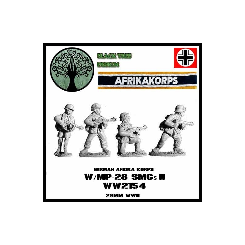 German Afrika Korps w/MP40s II 28mm WWII BLACK TREE