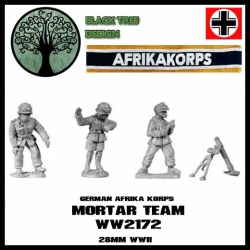 German Afrika Korps Mortar Team 28mm WWII BLACK TREE