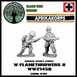 German Afrika Korps w/Flamethrowers II 28mm WWII BLACK TREE