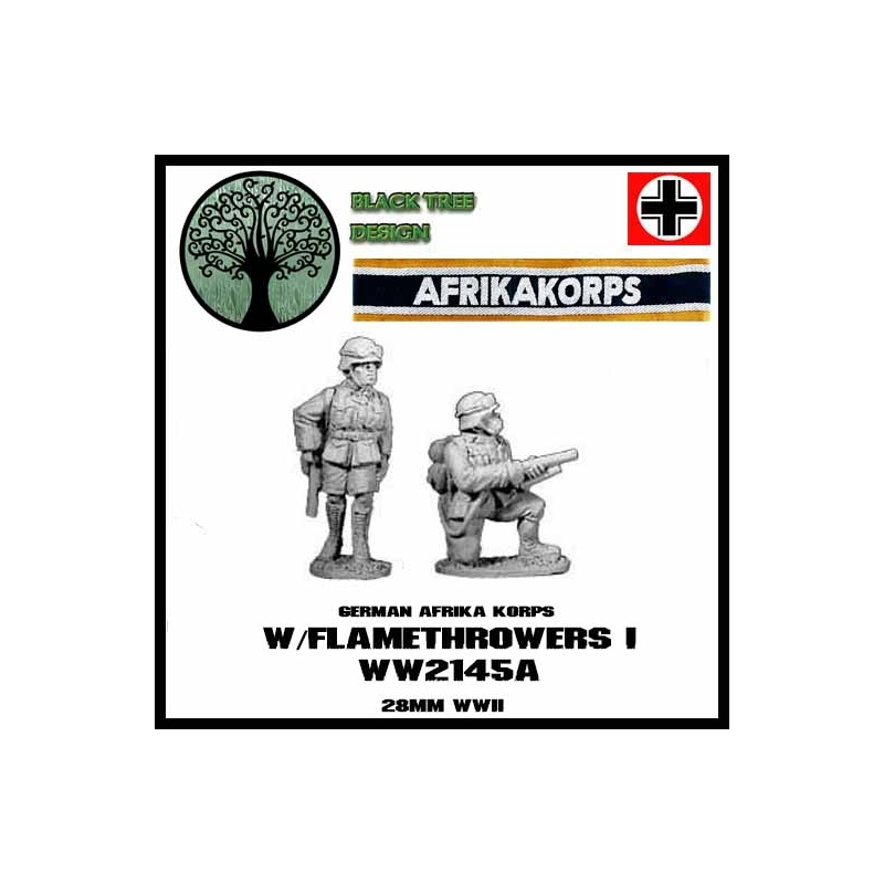 German Afrika Korps w/Flamethrowers I 28mm WWII BLACK TREE