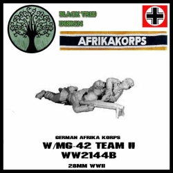 German Afrika Korps w/MG-42 Team II 28mm WWII BLACK TREE